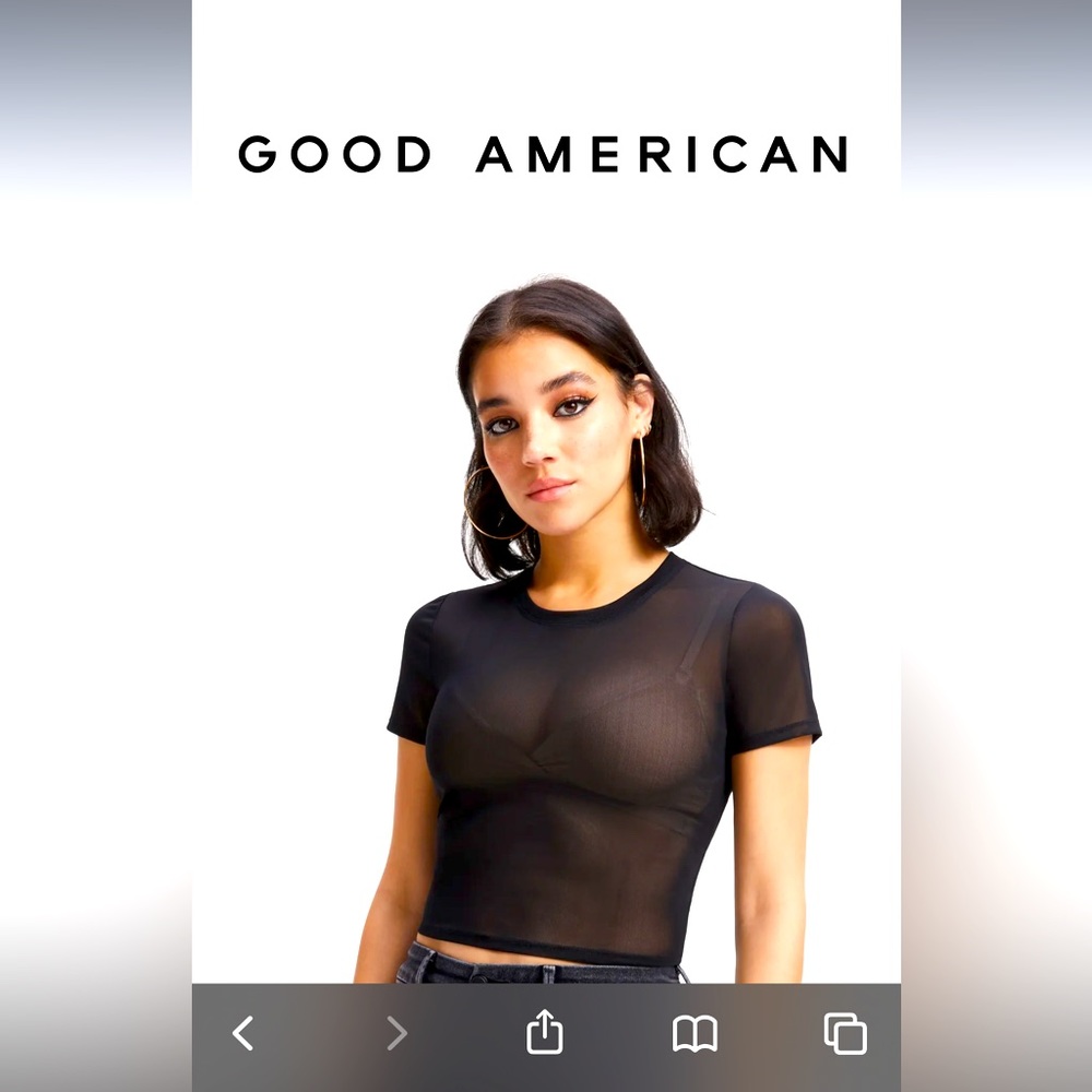 Good American mesh cropped tee